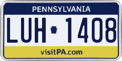 PA license plate LUH1408