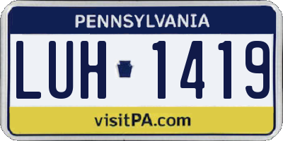 PA license plate LUH1419
