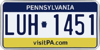 PA license plate LUH1451