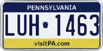 PA license plate LUH1463