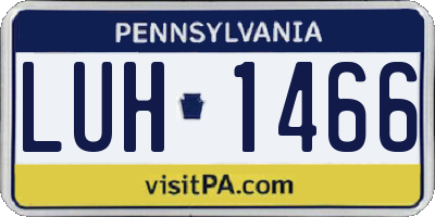 PA license plate LUH1466