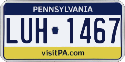 PA license plate LUH1467