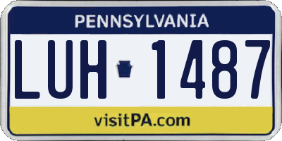 PA license plate LUH1487