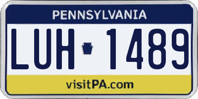 PA license plate LUH1489