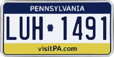 PA license plate LUH1491