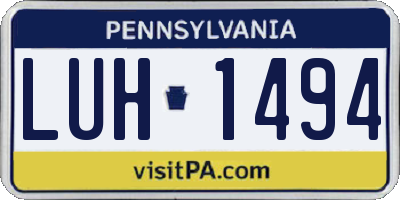 PA license plate LUH1494
