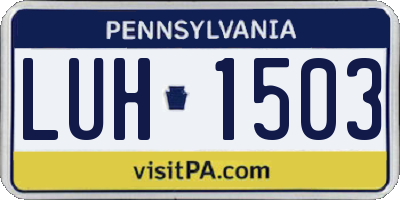 PA license plate LUH1503