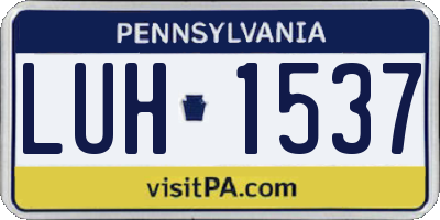 PA license plate LUH1537