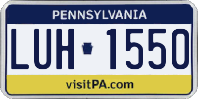 PA license plate LUH1550
