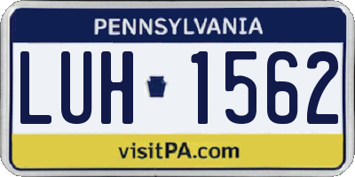 PA license plate LUH1562