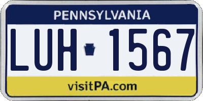 PA license plate LUH1567