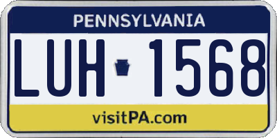 PA license plate LUH1568