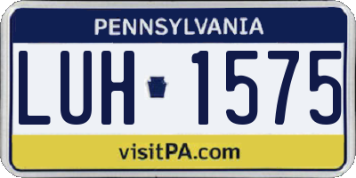 PA license plate LUH1575