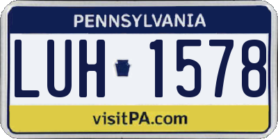 PA license plate LUH1578