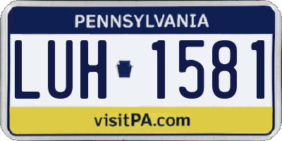 PA license plate LUH1581