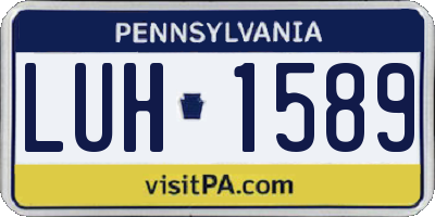 PA license plate LUH1589