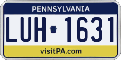 PA license plate LUH1631