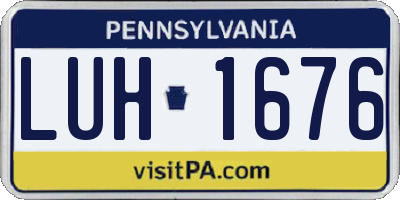 PA license plate LUH1676