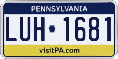 PA license plate LUH1681