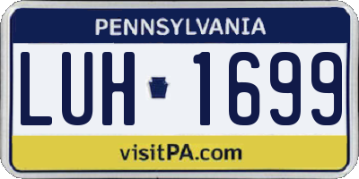 PA license plate LUH1699