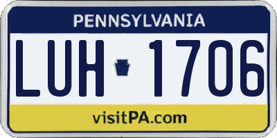 PA license plate LUH1706