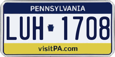 PA license plate LUH1708