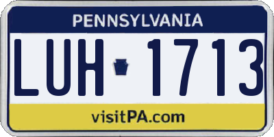 PA license plate LUH1713