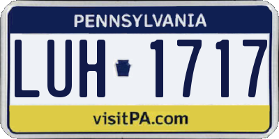 PA license plate LUH1717