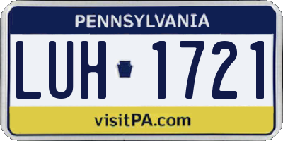 PA license plate LUH1721