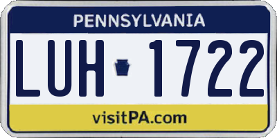 PA license plate LUH1722