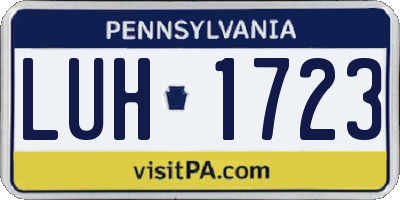PA license plate LUH1723