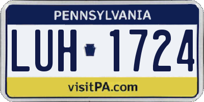 PA license plate LUH1724
