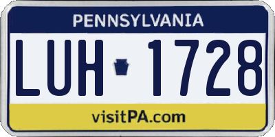 PA license plate LUH1728