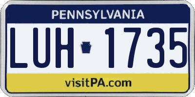 PA license plate LUH1735