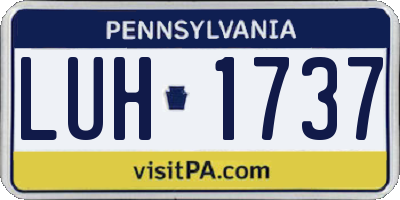 PA license plate LUH1737