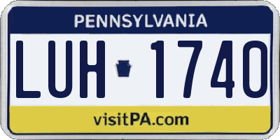 PA license plate LUH1740