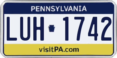 PA license plate LUH1742