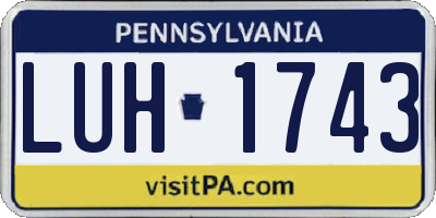 PA license plate LUH1743