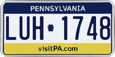 PA license plate LUH1748