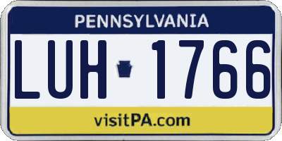 PA license plate LUH1766
