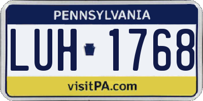 PA license plate LUH1768