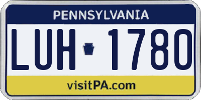 PA license plate LUH1780