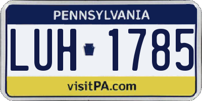 PA license plate LUH1785