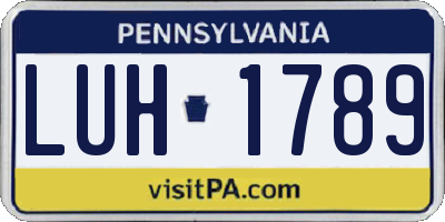 PA license plate LUH1789