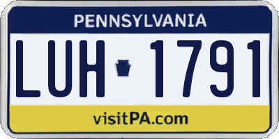 PA license plate LUH1791