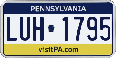 PA license plate LUH1795