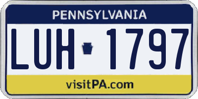 PA license plate LUH1797