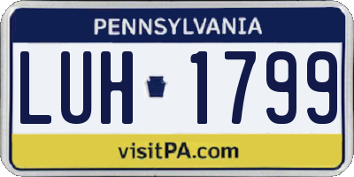 PA license plate LUH1799