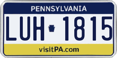 PA license plate LUH1815