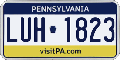 PA license plate LUH1823